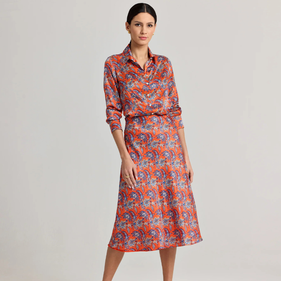 Fiery Red Orange Dress